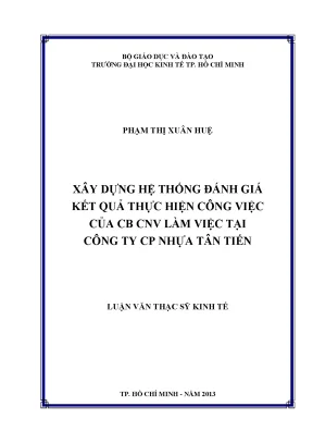 Hệ thống đánh giá công việc tại Công ty Nhựa Tân Tiến