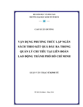 Lập ngân sách theo kết quả đầu ra tại Liên đoàn Lao động