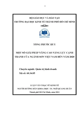 Giải pháp nâng cao năng lực cạnh tranh ngành sơn Việt Nam