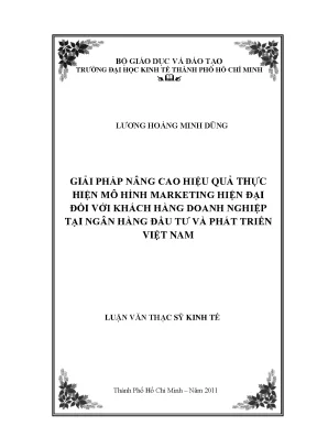Giải pháp marketing hiện đại cho ngân hàng BIDV