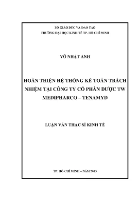 Hoàn thiện hệ thống kế toán trách nhiệm tại Medipharco