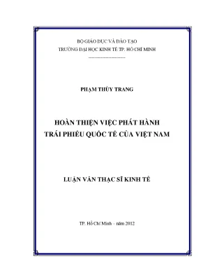 Hoàn thiện phát hành trái phiếu quốc tế Việt Nam