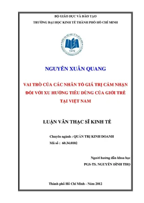 Giá trị cảm nhận và xu hướng tiêu dùng giới trẻ Việt Nam