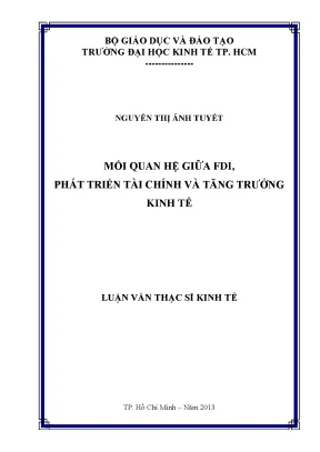 Mối quan hệ FDI, phát triển tài chính và tăng trưởng kinh tế