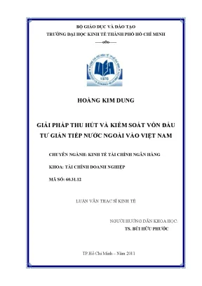 Giải pháp thu hút vốn đầu tư gián tiếp vào Việt Nam