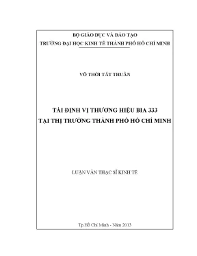 Tái định vị thương hiệu Bia 333 tại TP.HCM