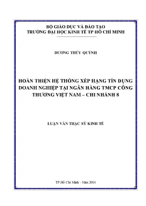 Hệ thống xếp hạng tín dụng doanh nghiệp tại Vietinbank