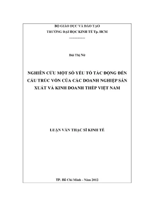 Yếu tố ảnh hưởng đến cấu trúc vốn doanh nghiệp thép VN