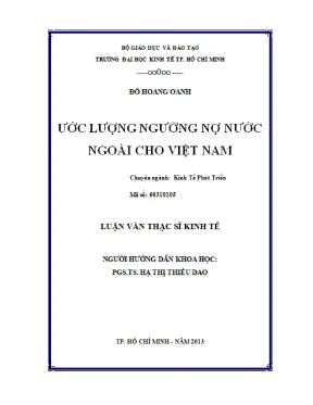 Ước lượng ngưỡng nợ nước ngoài Việt Nam hiệu quả