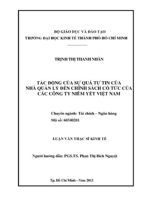 Tác động của sự quá tự tin đến chính sách cổ tức