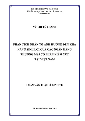 Phân Tích Nhân Tố Ảnh Hưởng Đến Lợi Nhuận Ngân Hàng