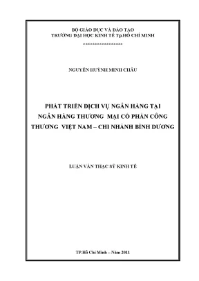 Phát triển dịch vụ ngân hàng tại Vietinbank Bình Dương