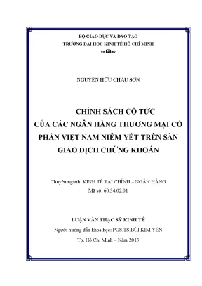 Chính sách cổ tức ngân hàng thương mại Việt Nam