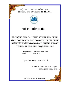 Tác động cấu trúc sở hữu lên chính sách cổ tức