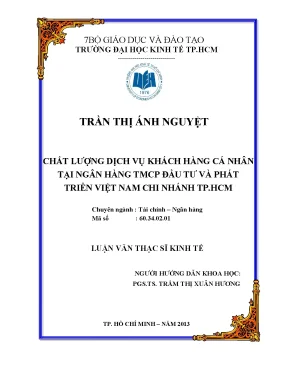 Chất lượng dịch vụ khách hàng tại BIDV TP.HCM