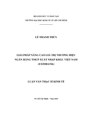 Giải pháp nâng cao giá trị thương hiệu Eximbank