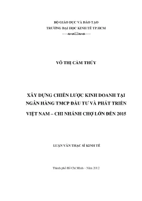 Chiến lược kinh doanh tại BIDV Chợ Lớn đến 2015