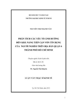 Phân tích khả năng tiếp cận vốn tín dụng của người nghèo