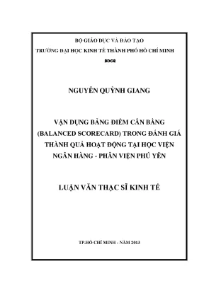 Vận dụng Bảng điểm cân bằng trong đánh giá hoạt động