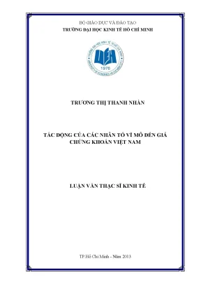 Tác động nhân tố vĩ mô đến giá chứng khoán Việt Nam