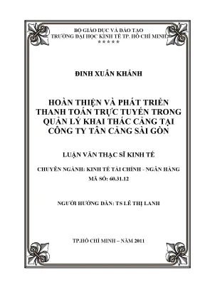 Phát triển thanh toán trực tuyến tại Tân Cảng Sài Gòn
