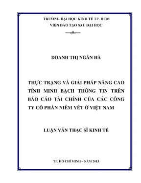 Nâng cao tính minh bạch báo cáo tài chính tại Việt Nam