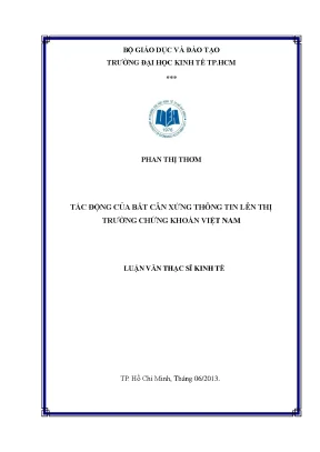 Tác động của bất cân xứng thông tin lên thị trường chứng