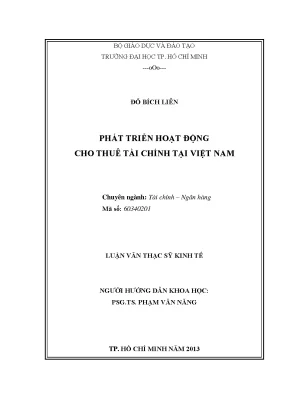 Phát triển cho thuê tài chính tại Việt Nam