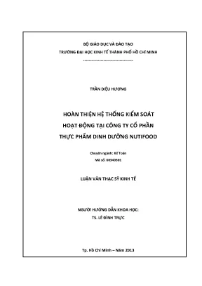 Hoàn thiện hệ thống kiểm soát tại Nutifood