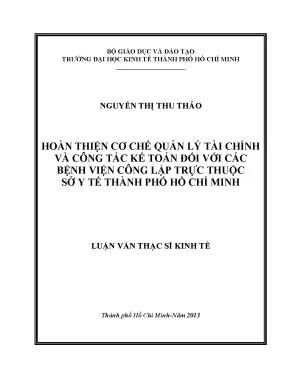 Hoàn thiện quản lý tài chính bệnh viện công lập
