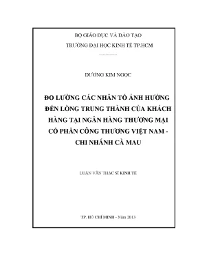 Đo lường nhân tố ảnh hưởng lòng trung thành khách hàng
