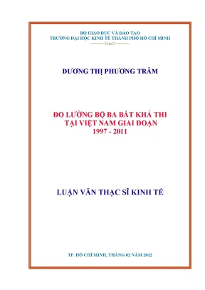 Đo lường bộ ba bất khả thi tại Việt Nam giai đoạn 1997-2011