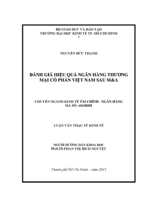 Đánh giá hiệu quả ngân hàng TMCP Việt Nam sau M&A