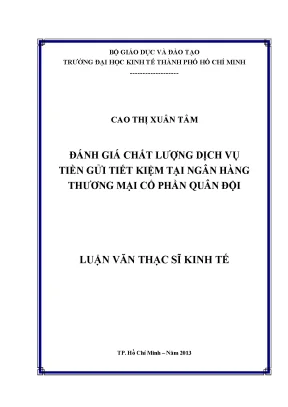 Đánh giá chất lượng dịch vụ gửi tiết kiệm ngân hàng