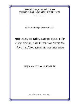 Mối quan hệ FDI, DI và tăng trưởng kinh tế Việt Nam