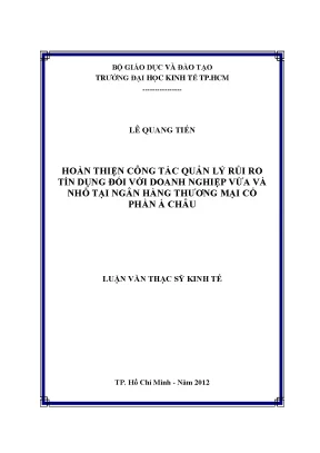 Quản lý rủi ro tín dụng cho doanh nghiệp vừa và nhỏ