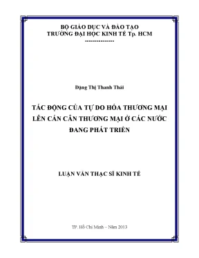 Tự do hóa thương mại và tác động lên cán cân thương mại