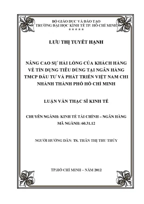 Nâng cao sự hài lòng khách hàng tín dụng tiêu dùng