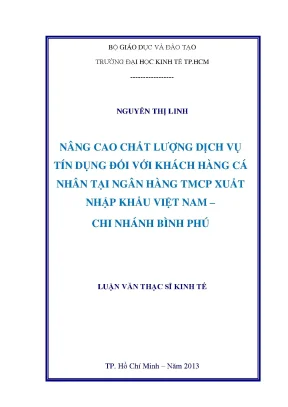 Nâng cao chất lượng dịch vụ tín dụng tại Eximbank