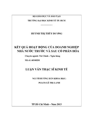 Kết quả hoạt động doanh nghiệp nhà nước sau cổ phần hóa