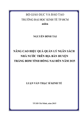 Nâng cao quản lý ngân sách huyện Trảng Bom đến 2025