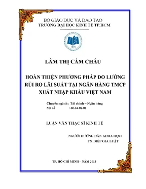 Phương pháp đo lường rủi ro lãi suất ngân hàng
