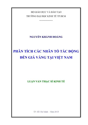 Phân Tích Nhân Tố Tác Động Đến Giá Vàng Tại Việt Nam