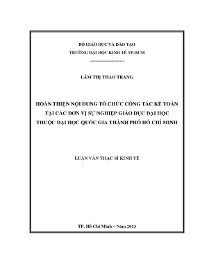 Hoàn thiện công tác kế toán tại đơn vị giáo dục đại học