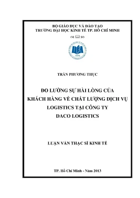 Đo lường sự hài lòng khách hàng dịch vụ logistics