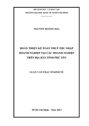 Hoàn thiện kế toán thuế TNDN tại Phú Yên