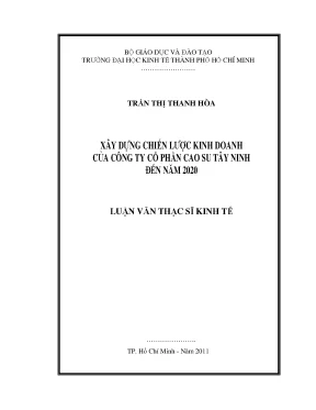 Chiến lược kinh doanh cao su Tây Ninh đến 2020