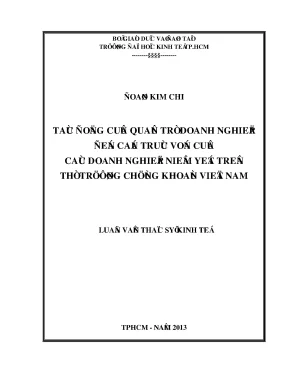 Tác động quản trị doanh nghiệp đến cấu trúc vốn