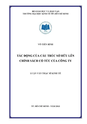 Tác động cấu trúc sở hữu đến chính sách cổ tức công ty