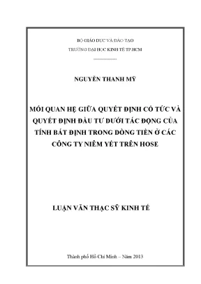 Mối quan hệ giữa quyết định cổ tức và đầu tư